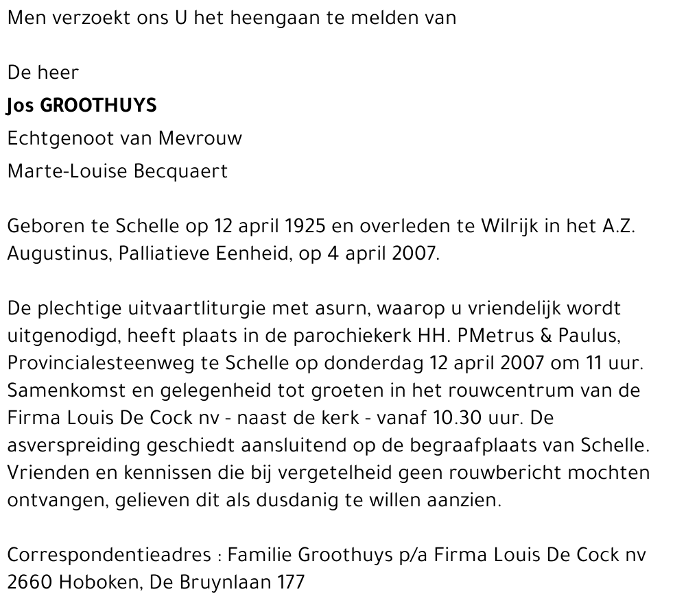 Jos GROOTHUYS