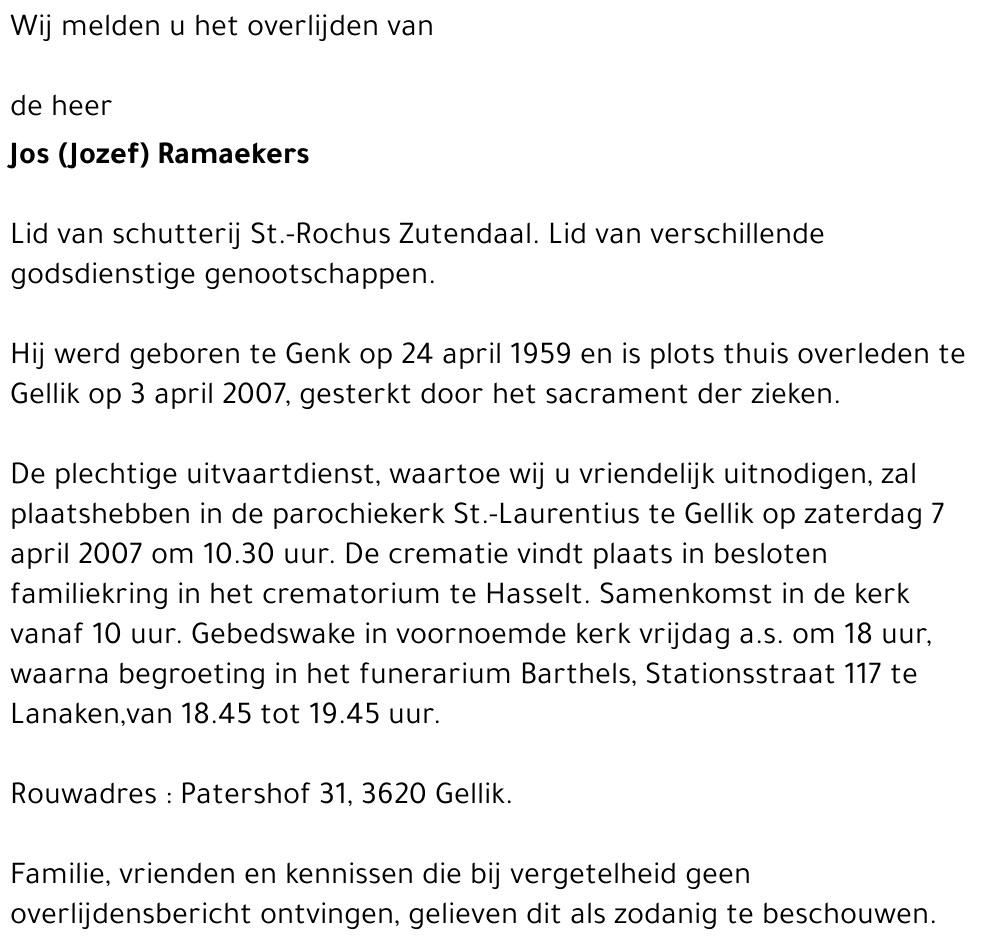 Jos  (Jozef) Ramaekers