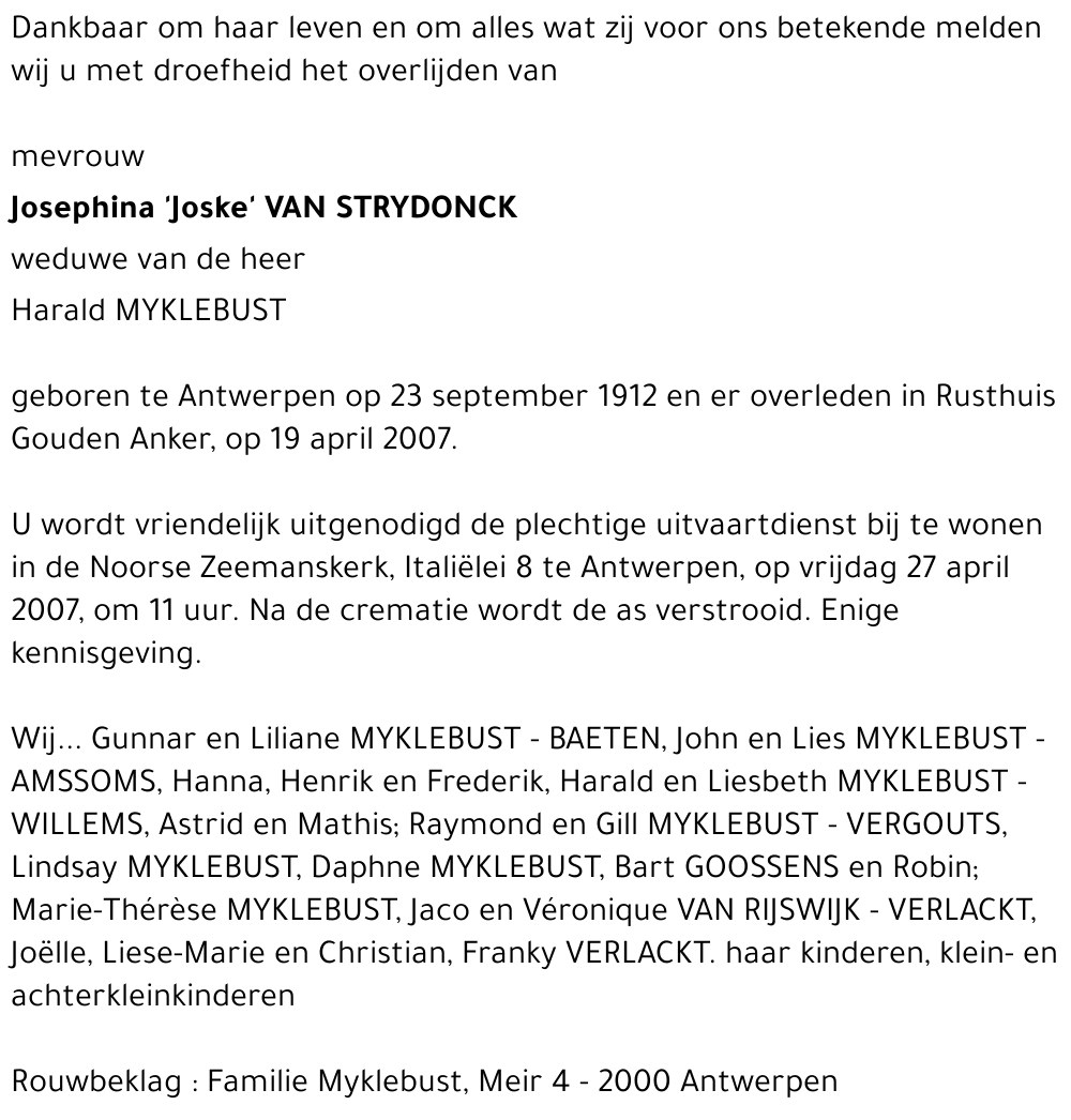Josephina 'Joske' Van Strydonck