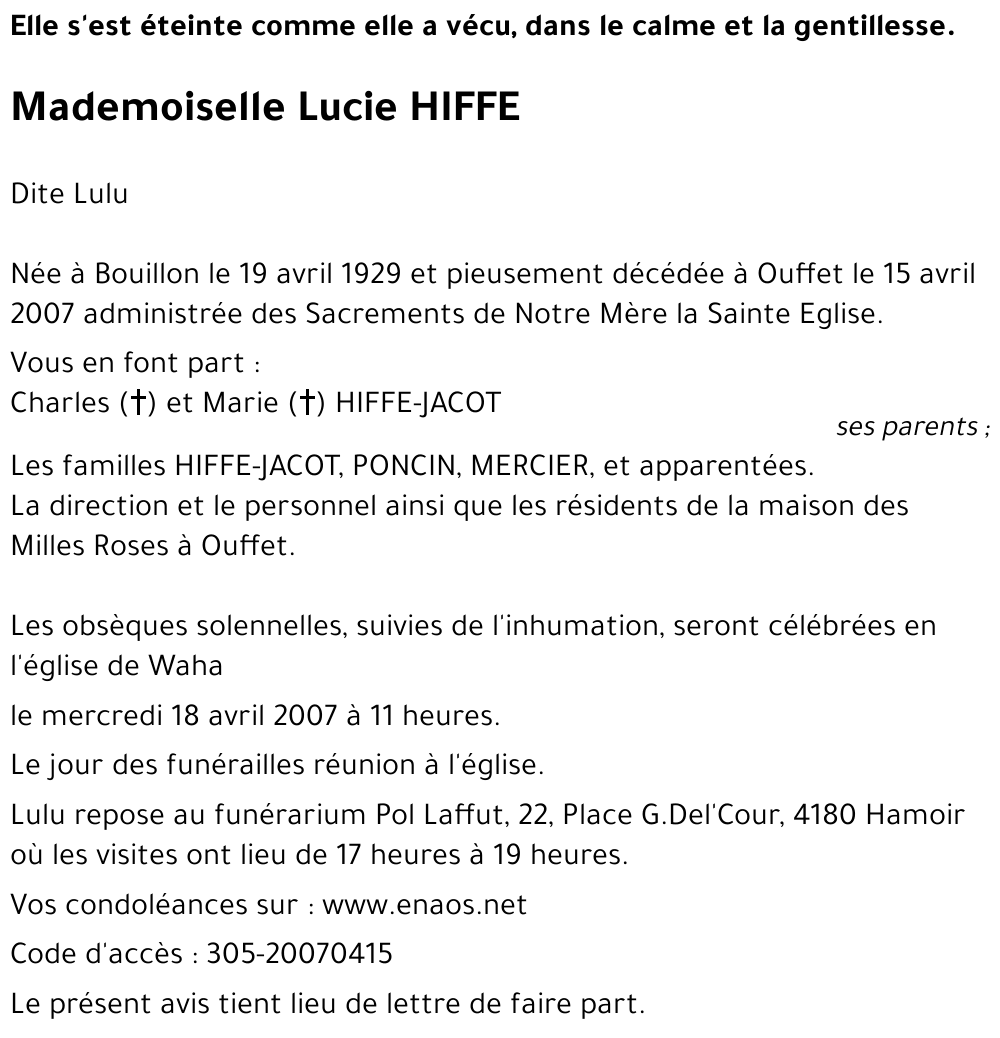 Lucie HIFFE