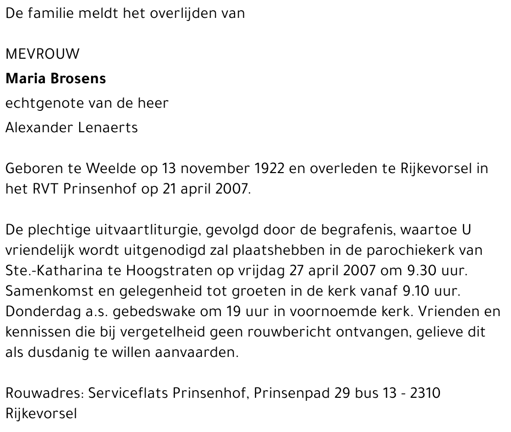 Maria Brosens