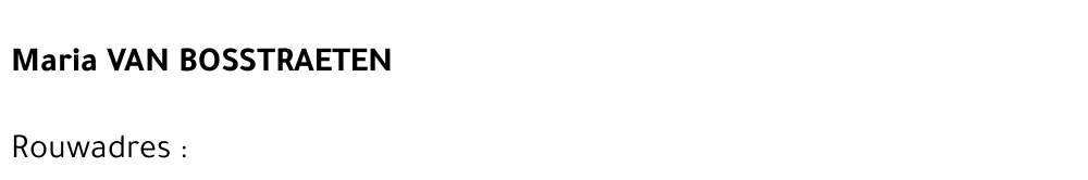 Maria Van Bosstraeten