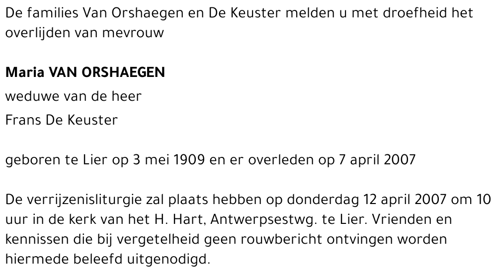 Maria Van Orshaegen