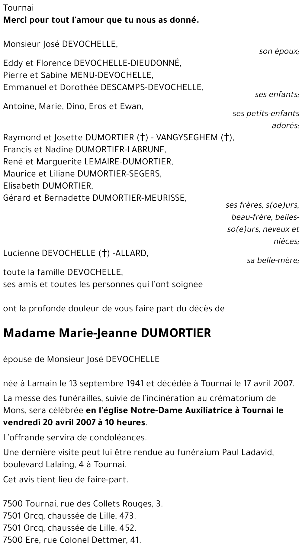 Marie-Jeanne DUMORTIER