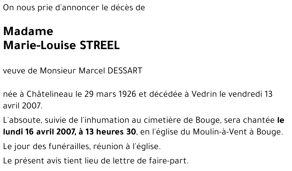 Marie-Louise STREEL