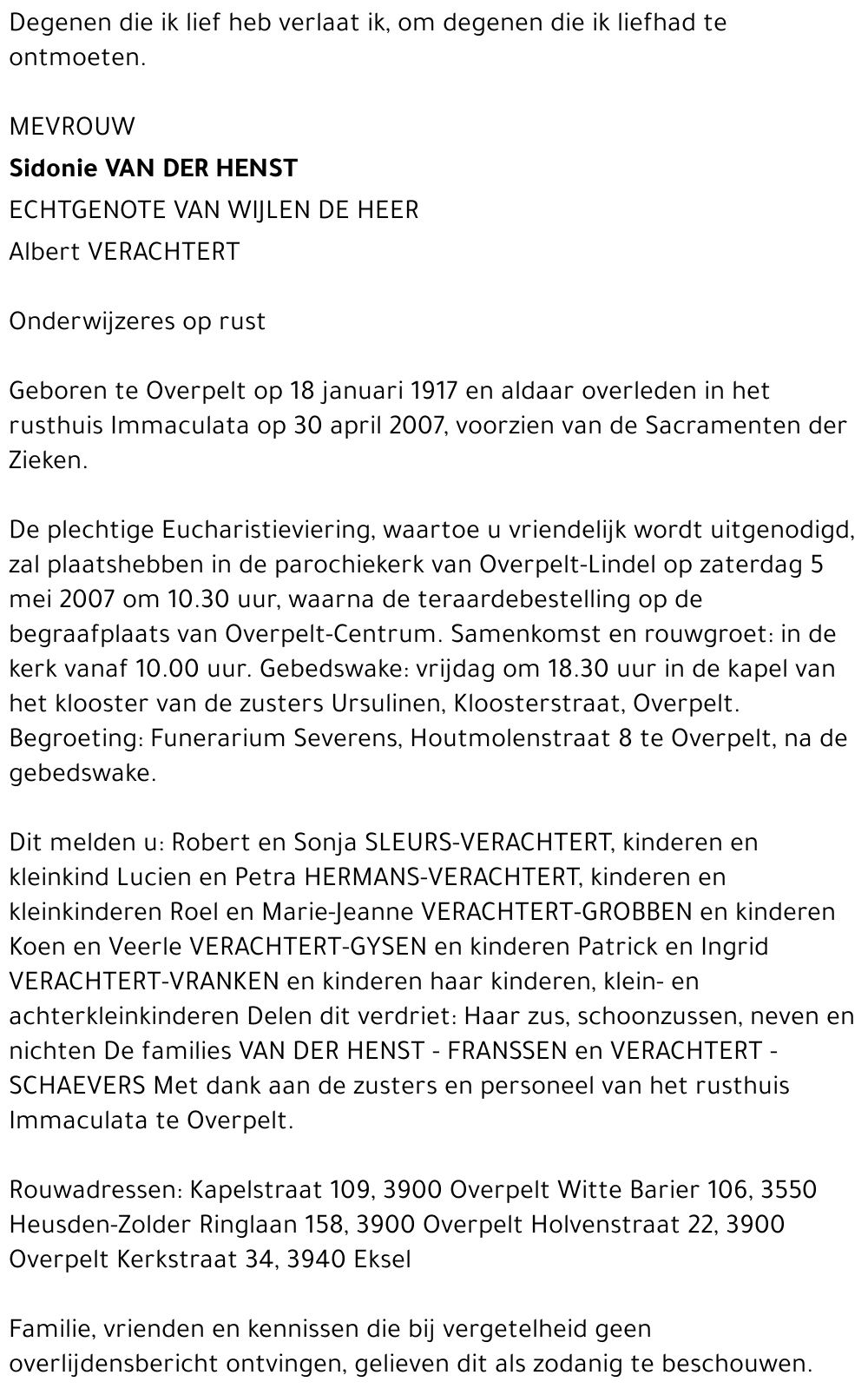 Sidonie Van der Henst