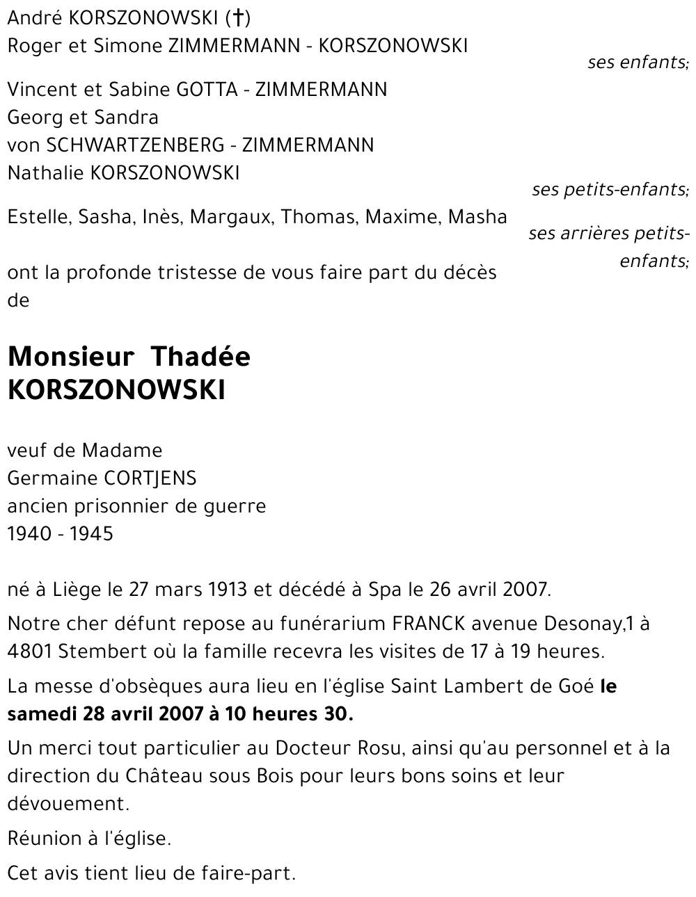 Thadée KORSZONOWSKI