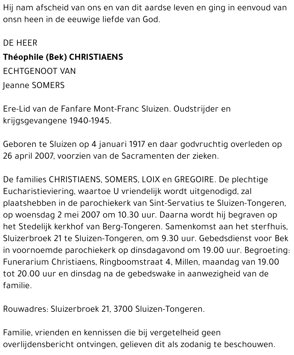 Théophile (Bek) Christiaens