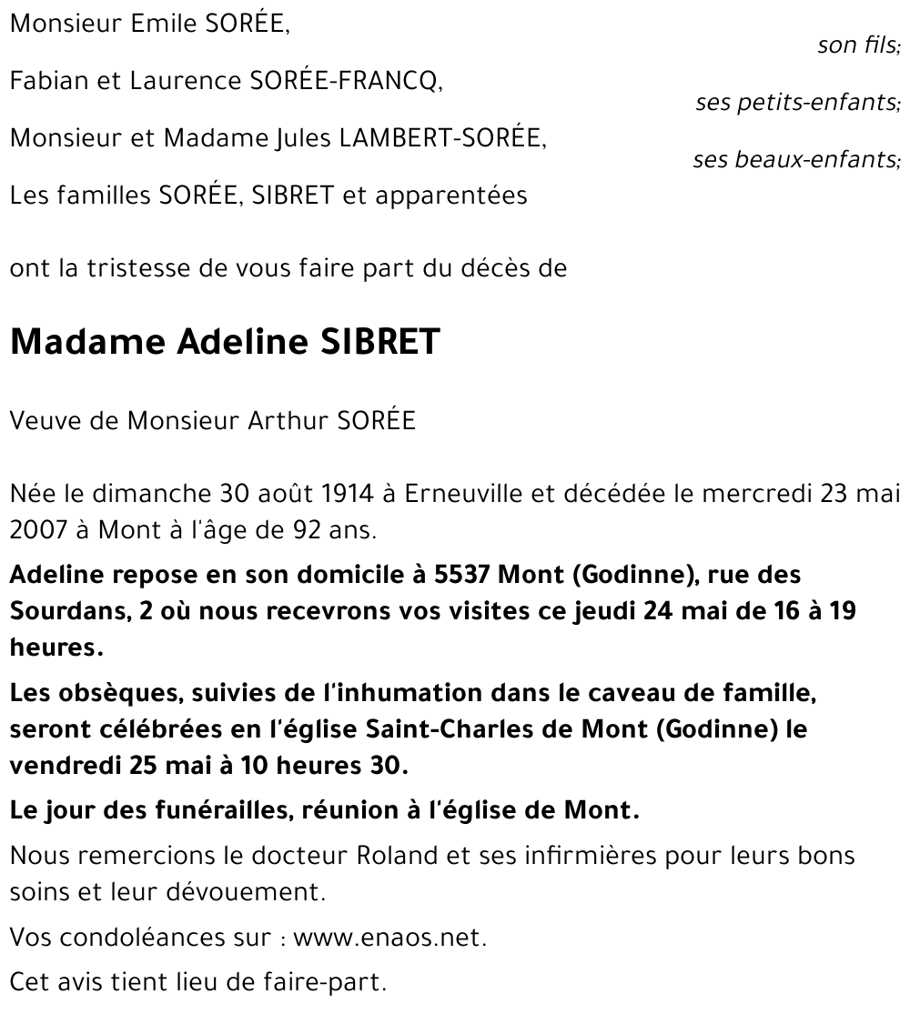 Adeline SIBRET