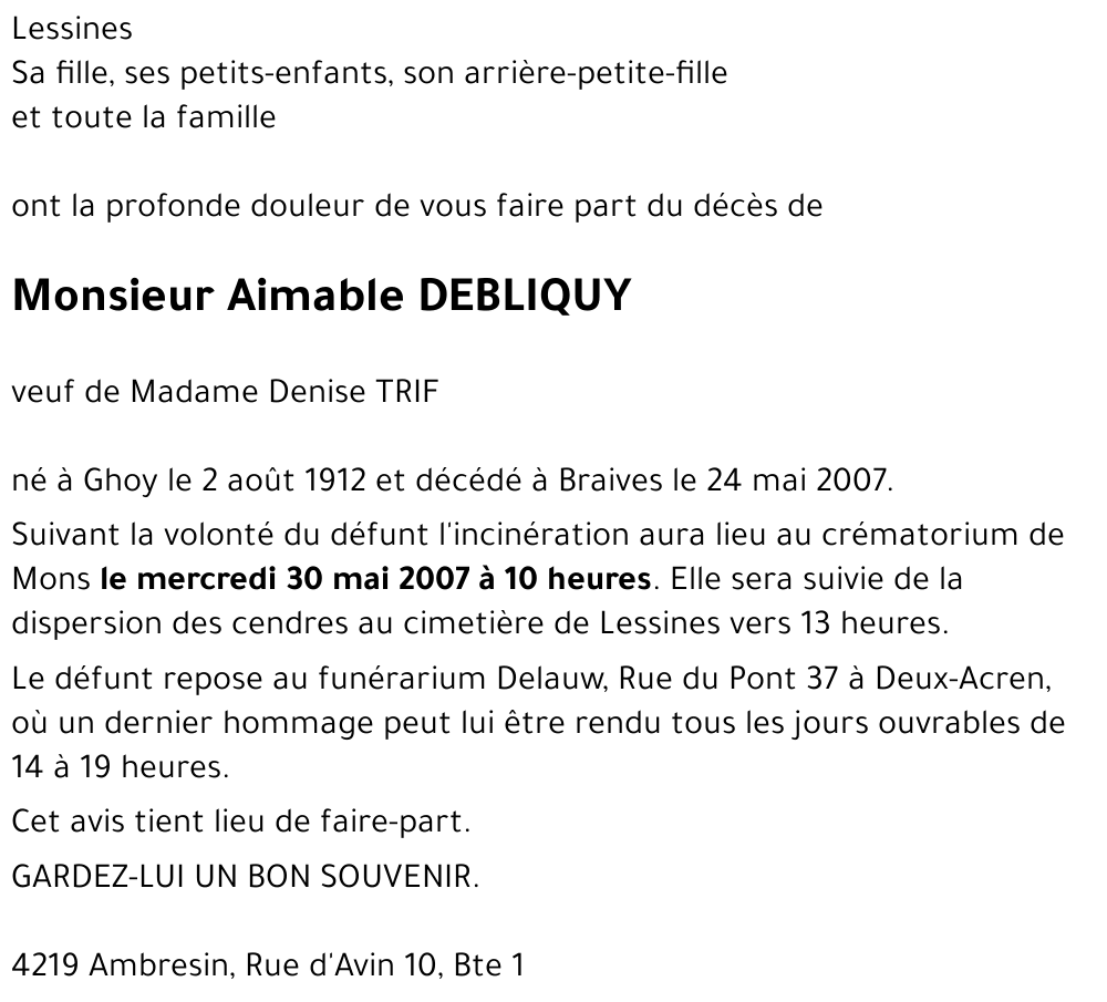 Aimable DEBLICQUY