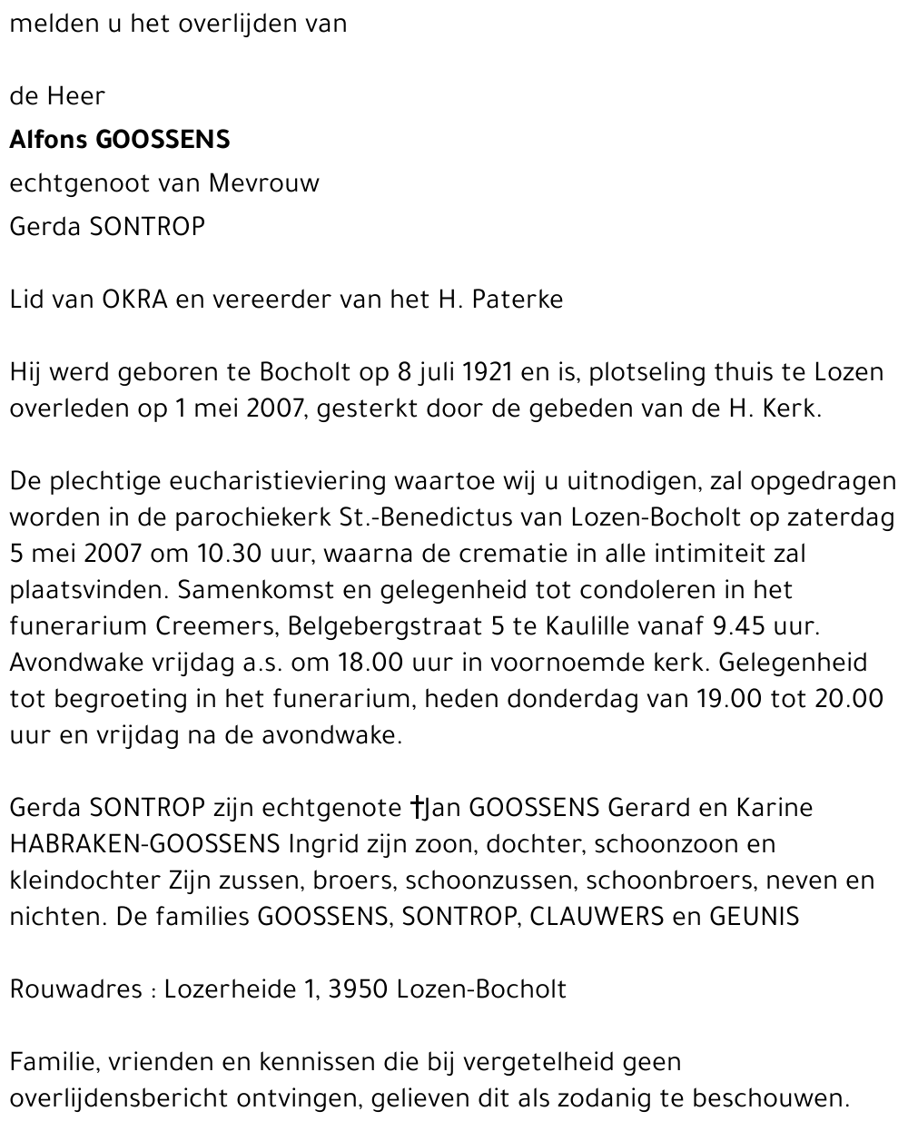 Alfons Goossens