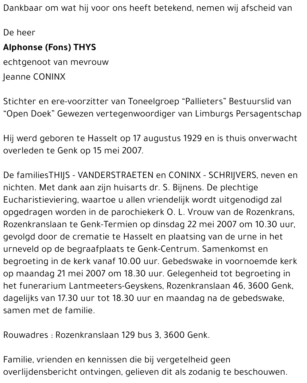 Alphonse (Fons) THYS