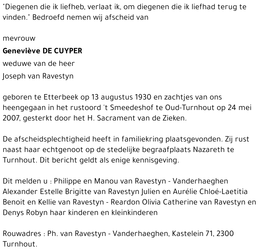 Geneviève DE CUYPER