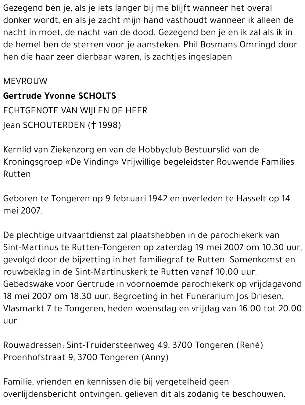 Gertrude Yvonne Scholts