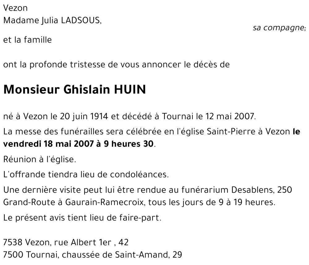 Ghislain HUIN