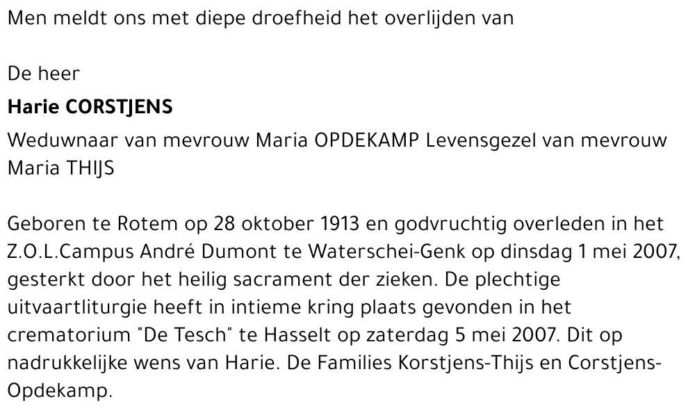 Harie CORSTJENS