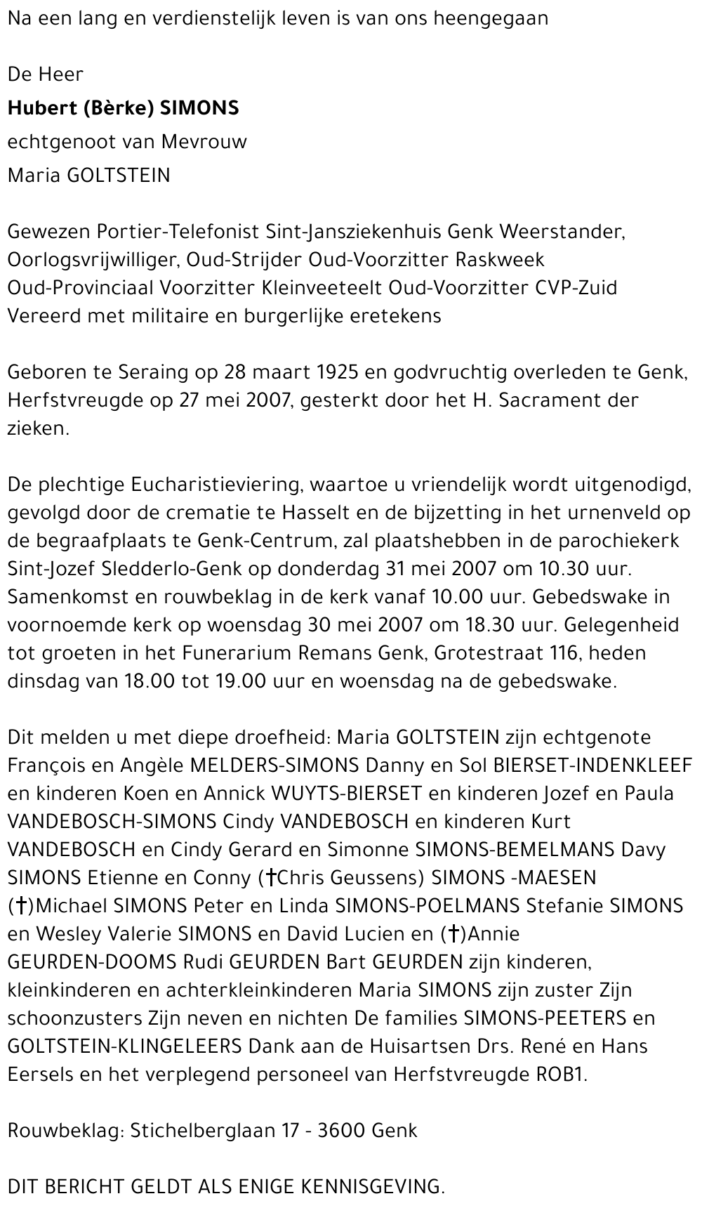 Hubert (Bèrke) SIMONS