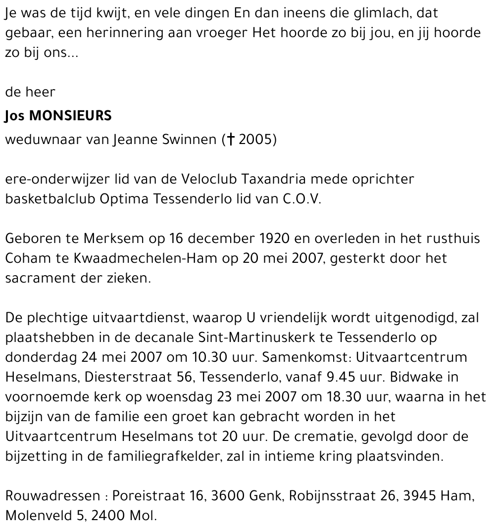 Jos Monsieurs