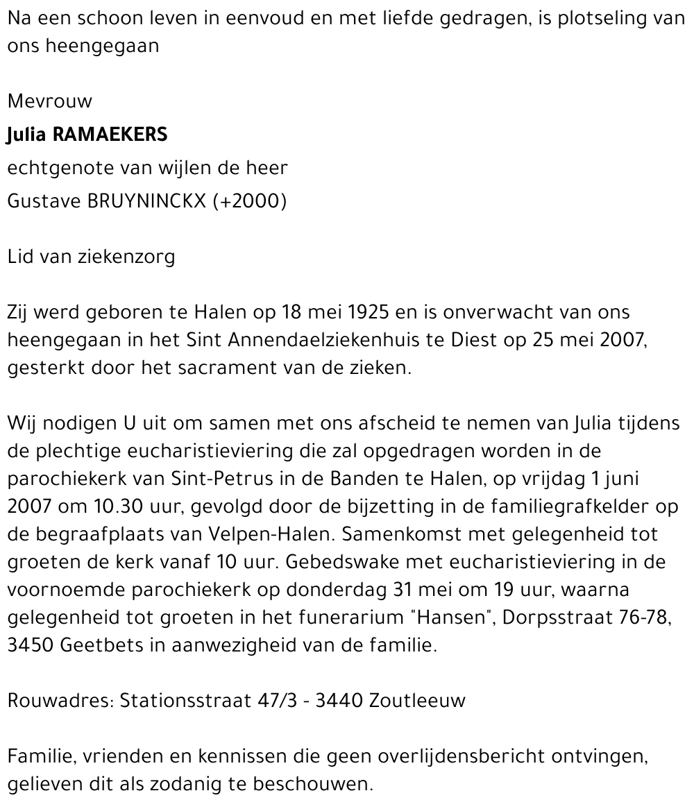 Julia RAMAEKERS