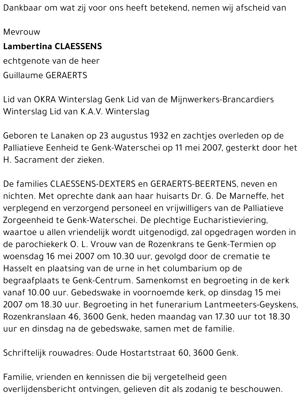 Lambertina CLAESSENS