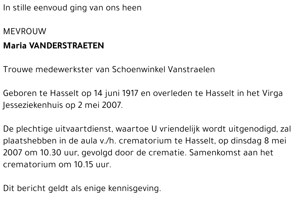 Maria Vanderstraeten