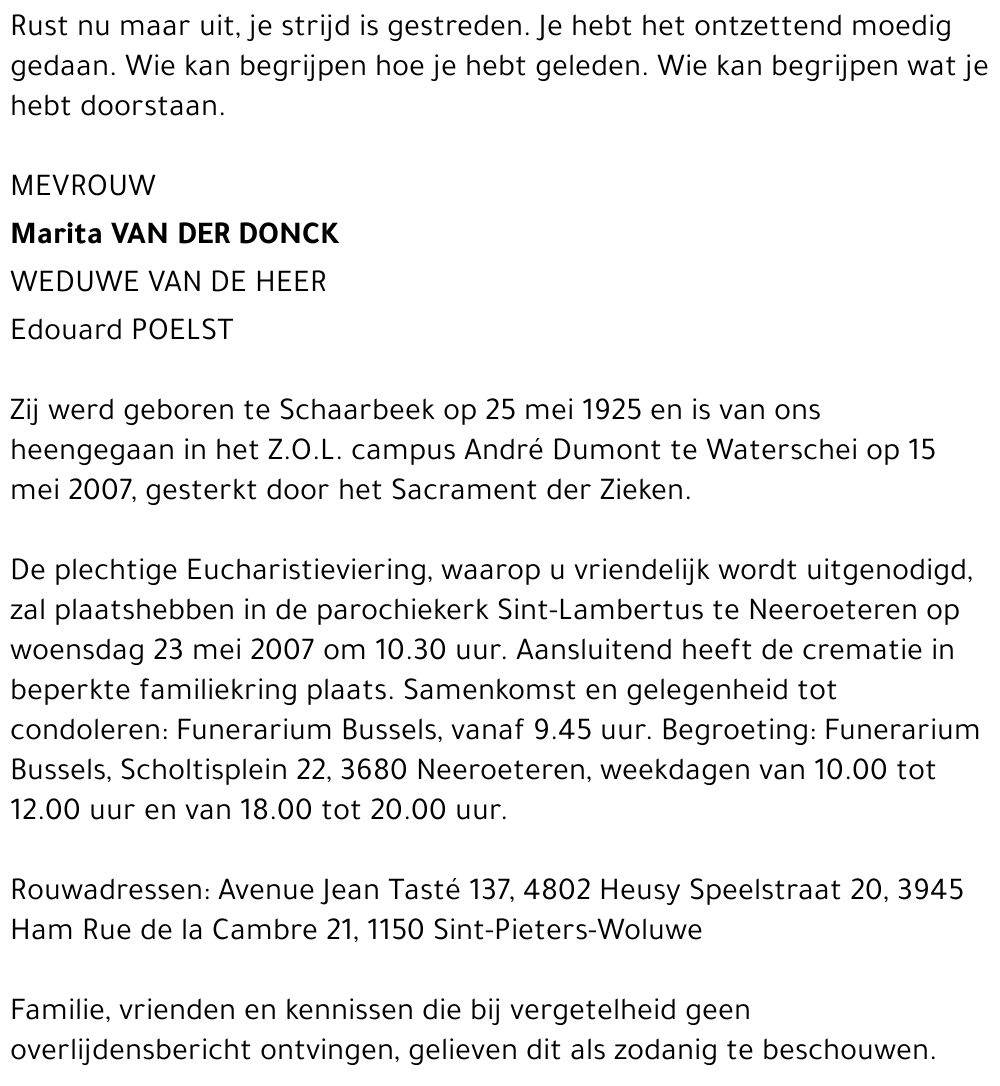 Marita Van der Donck