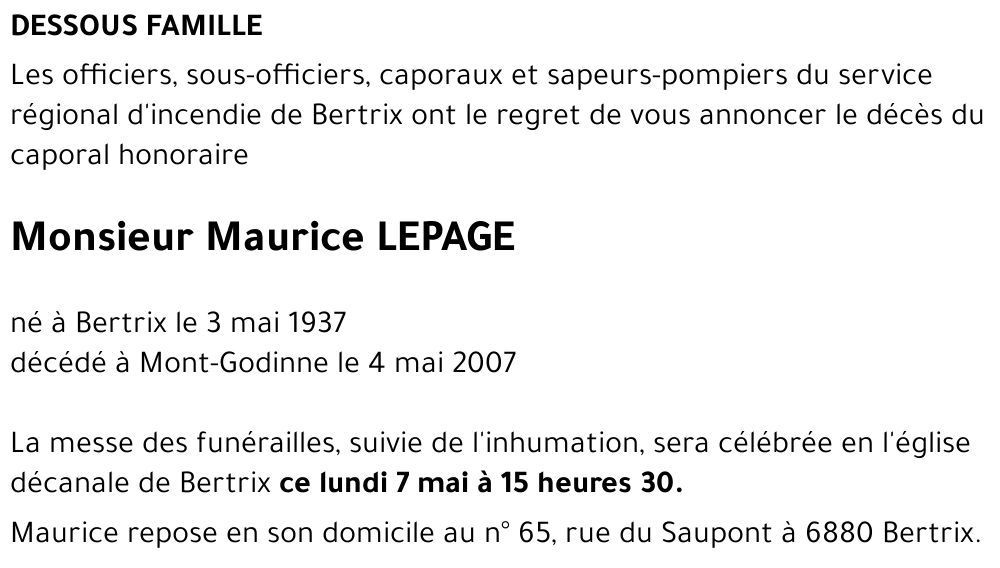 Maurice LEPAGE
