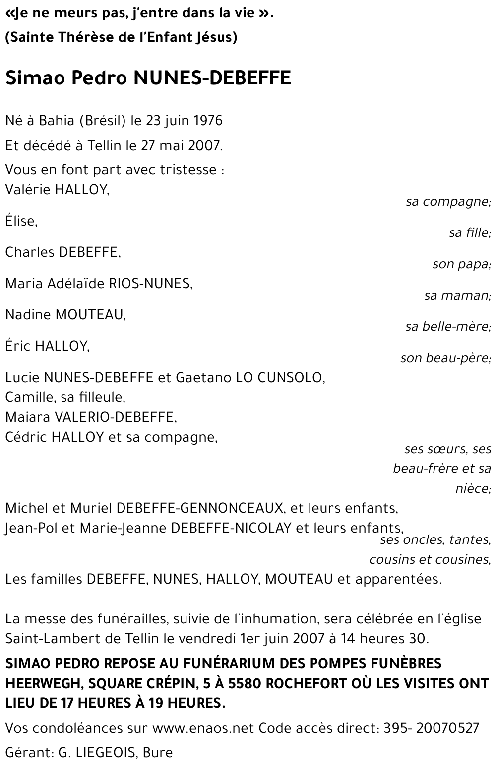 Simao Pedro NUNES-DEBEFFE