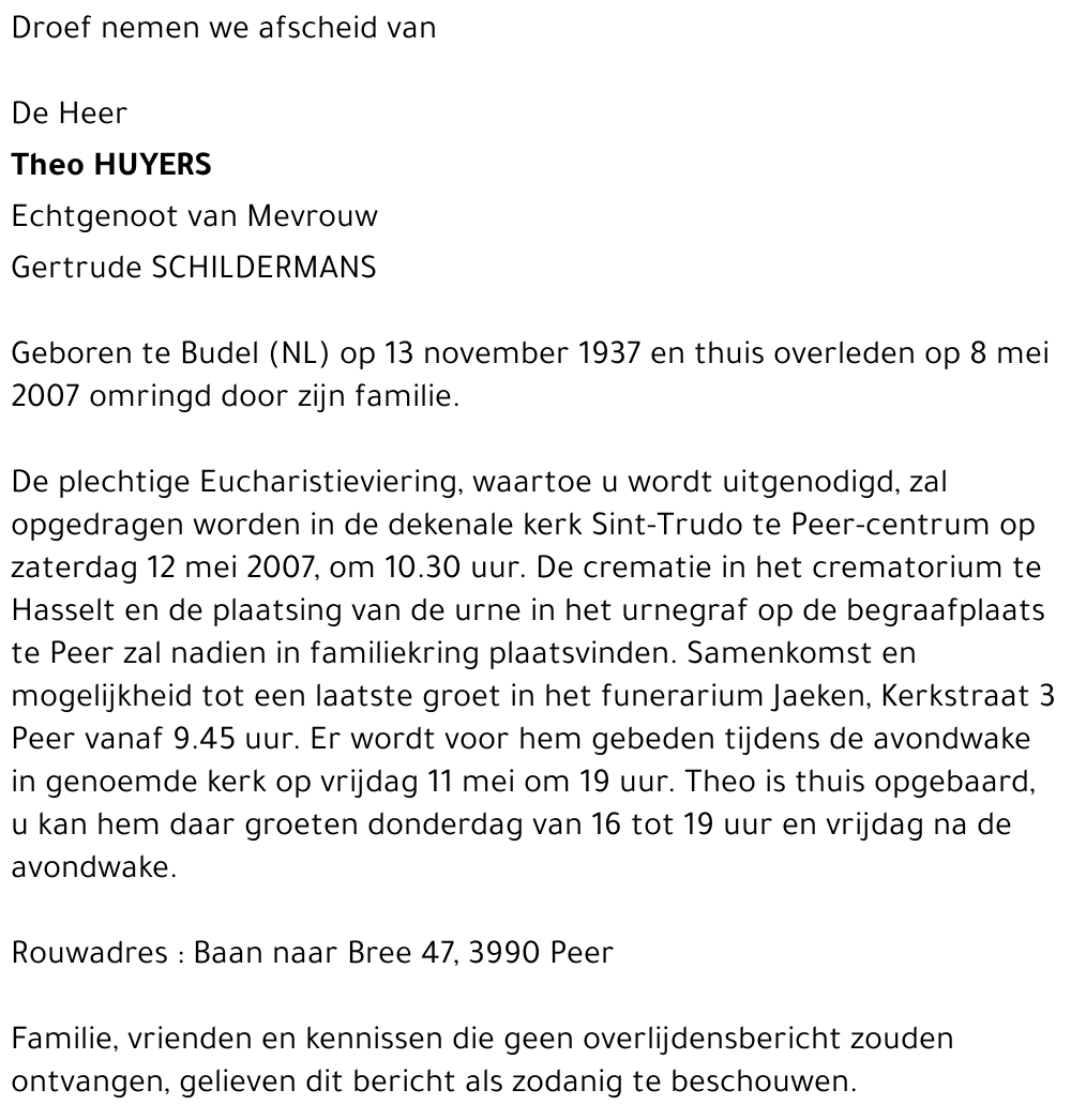 Theo HUYERS