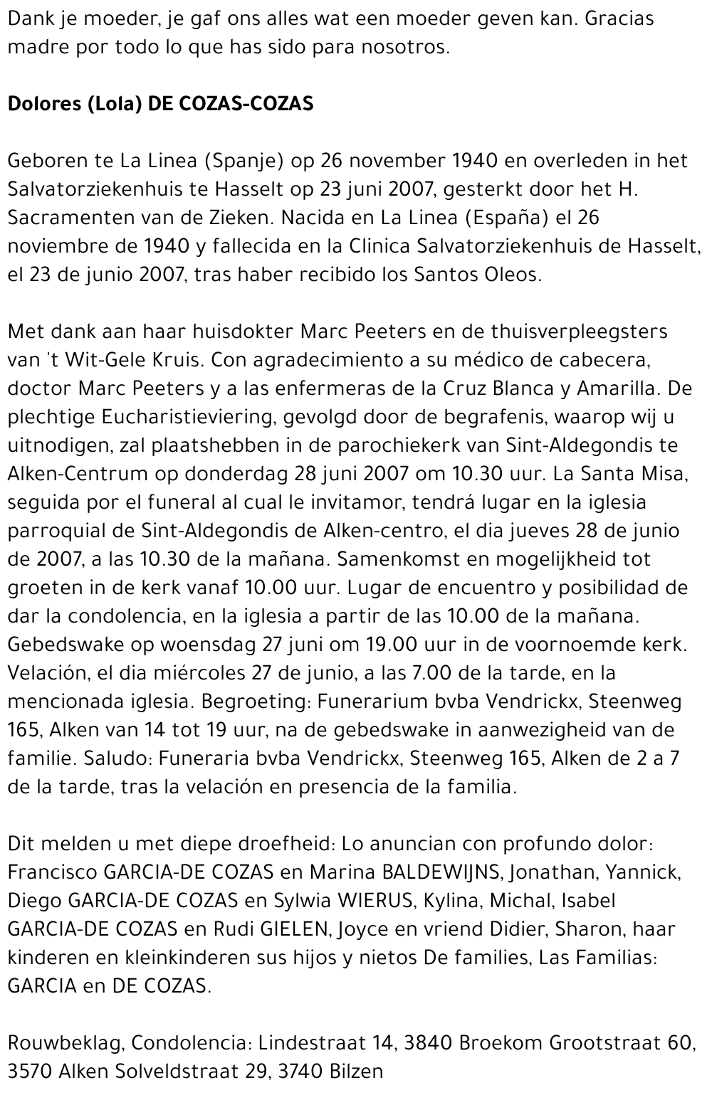 Dolores De Cozas-Cozas