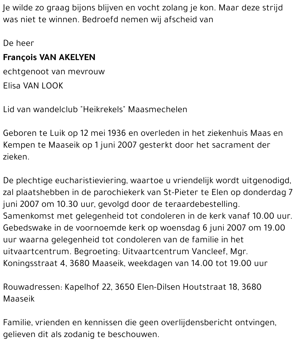 François Van Akelyen