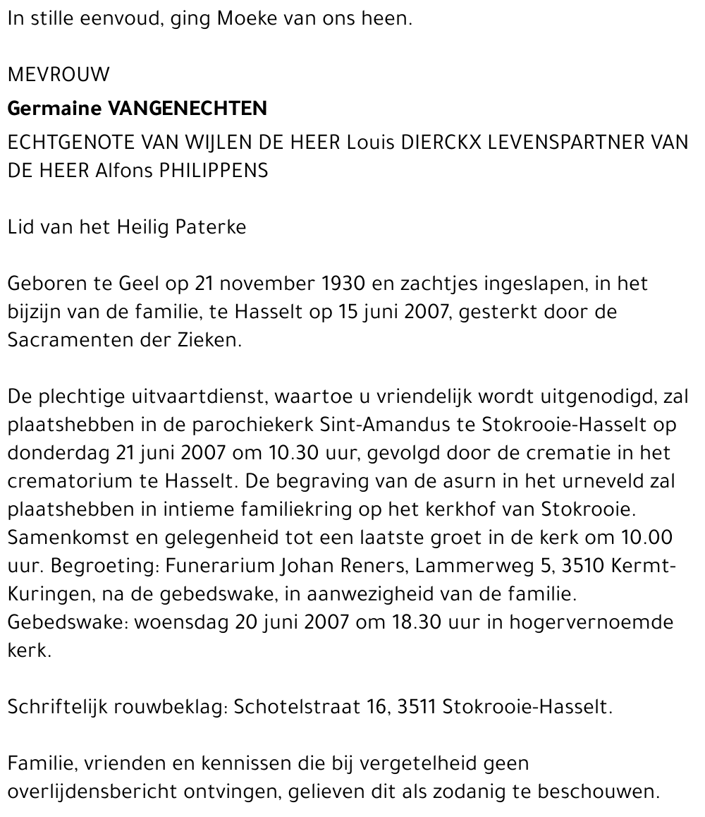 Germaine Vangenechten