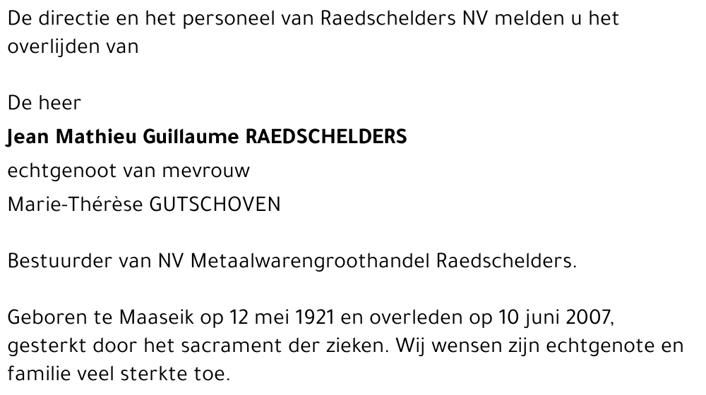 Jean Mathieu Guillaume Raedschelders