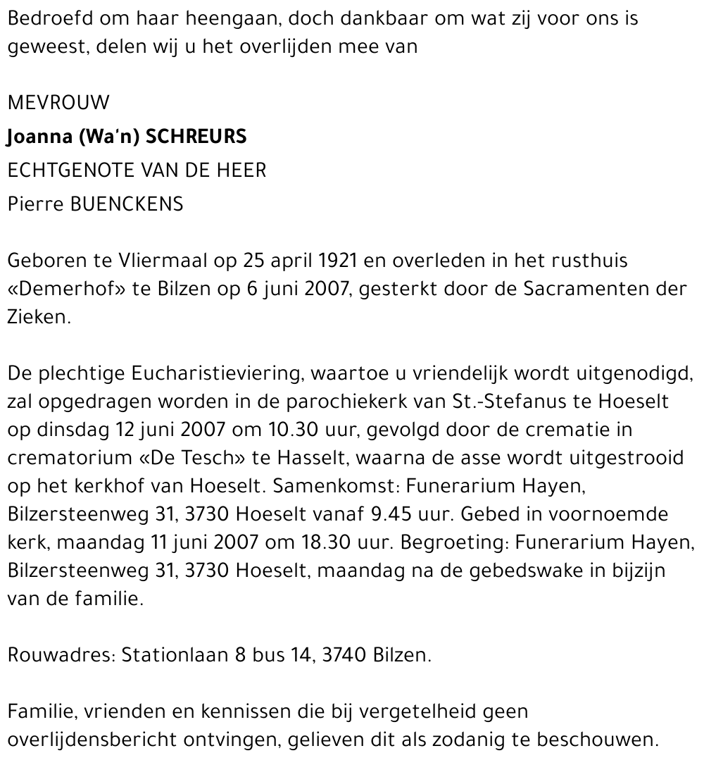 Joanna (Wa'n) Schreurs