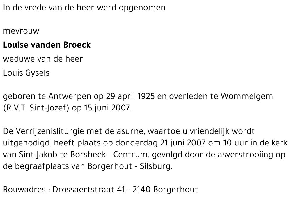 Louise vanden Broeck