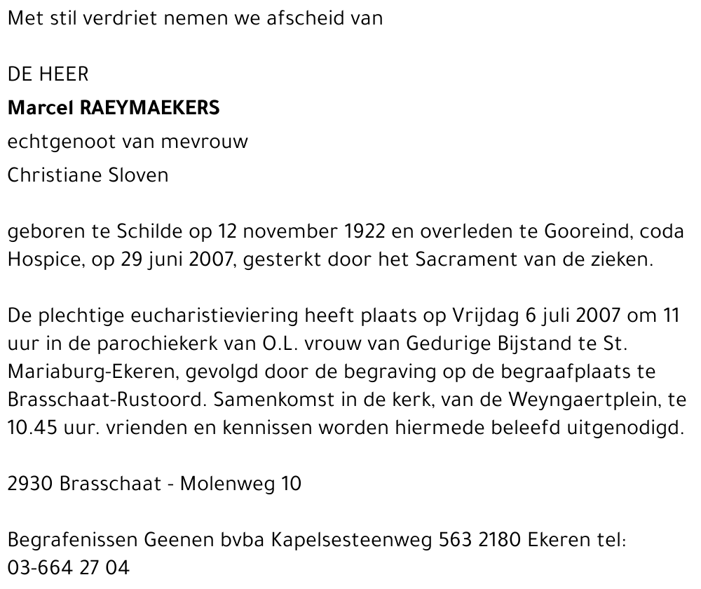 Marcel RAEYMAEKERS