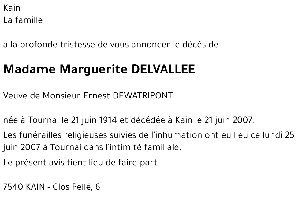 Marguerite DELVALLEE