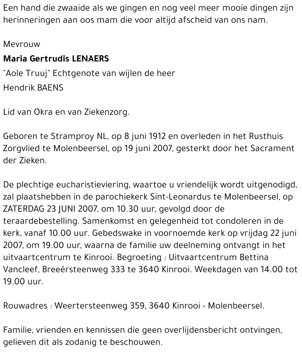 Maria Gertrudis Lenaers