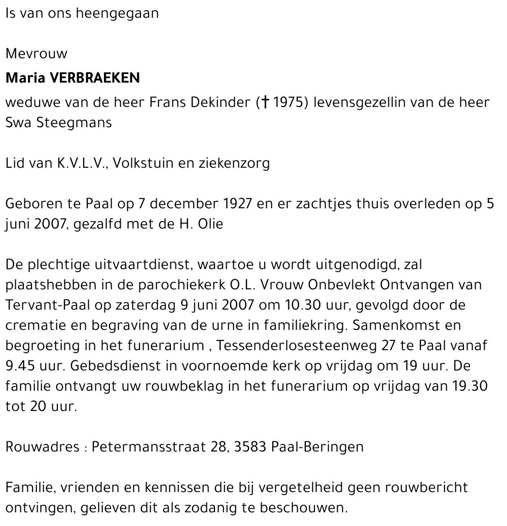 Maria Verbraeken