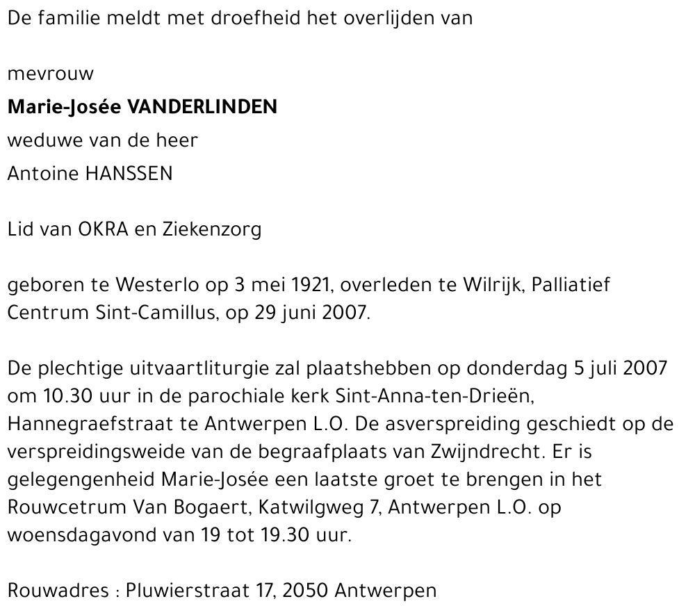 Marie-Josée VANDERLINDEN