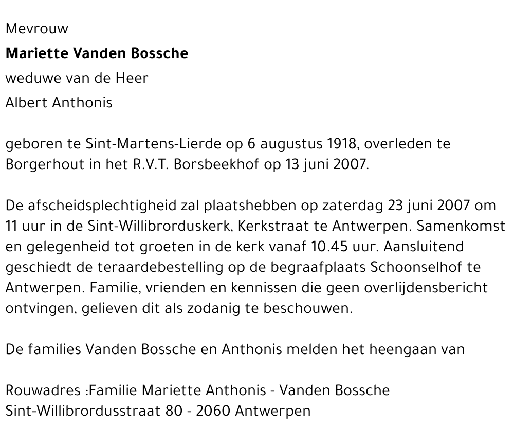 Mariette Vanden Bossche