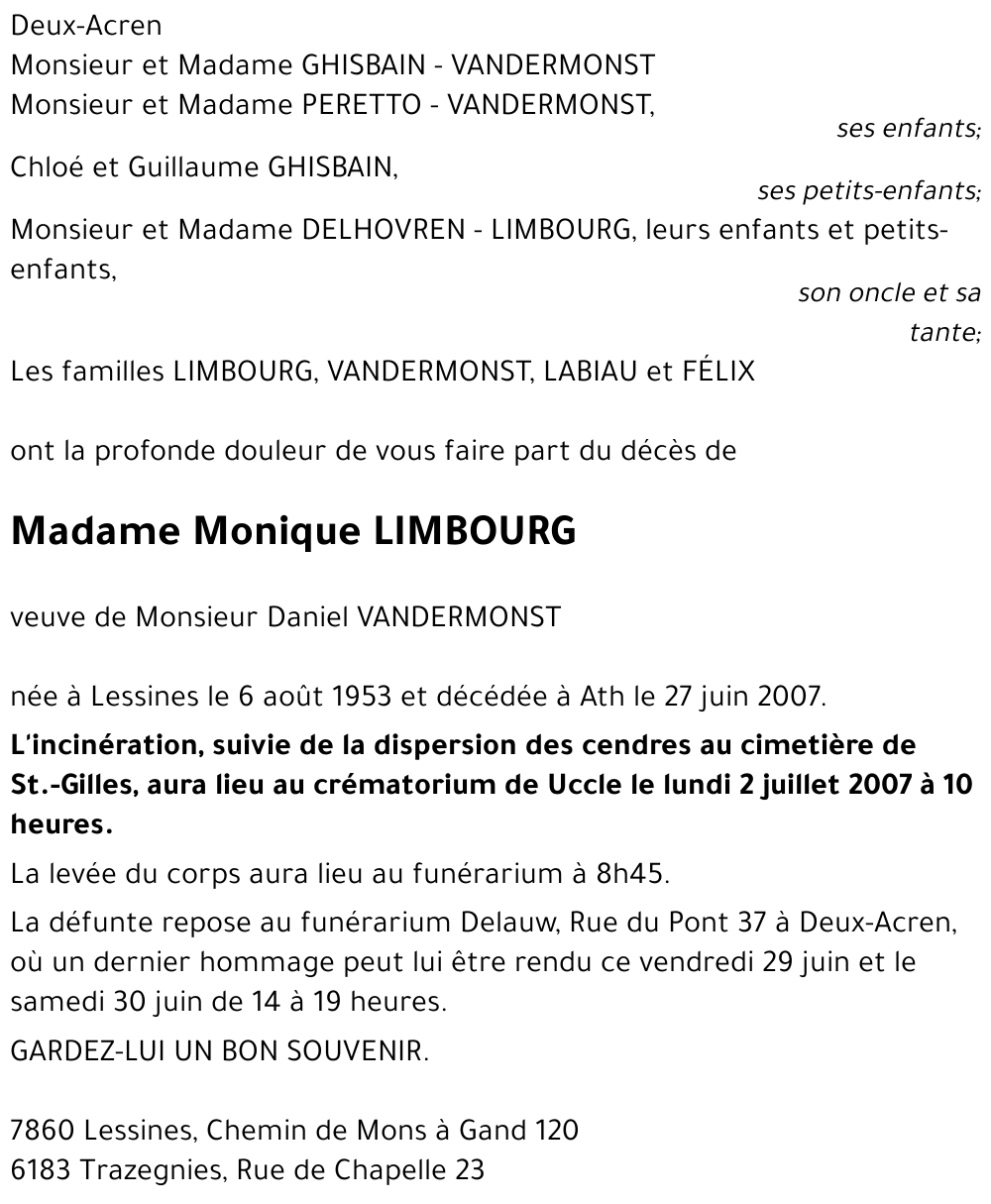 Monique LIMBOURG