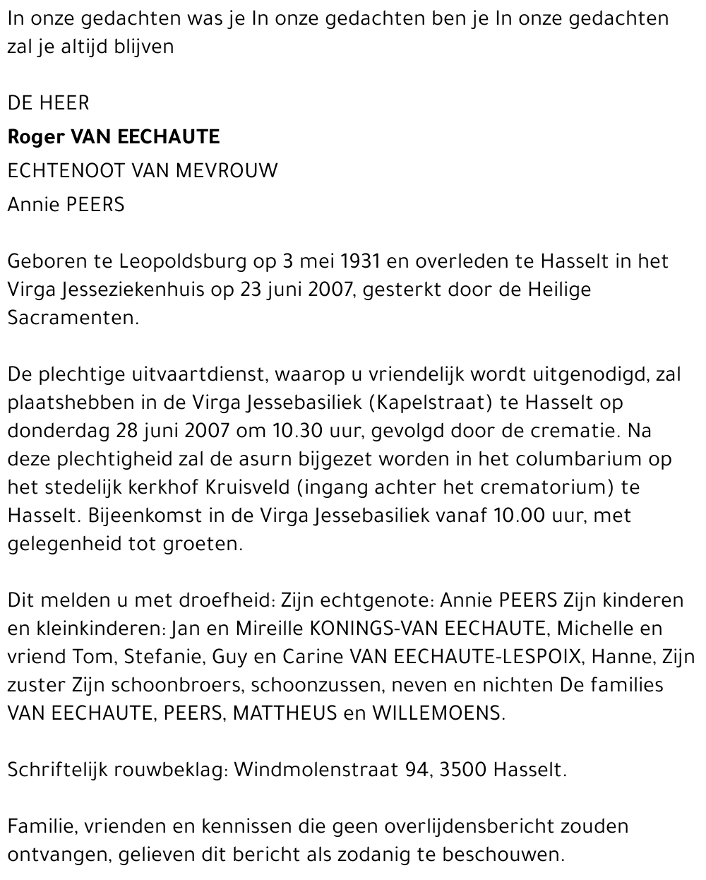 Roger Van Eechaute