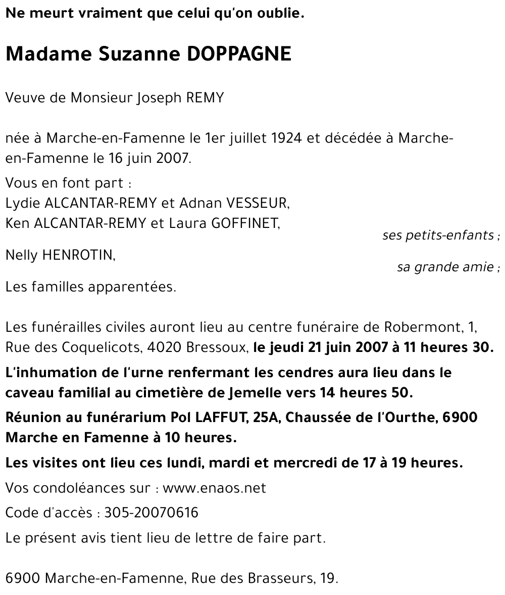 Suzanne DOPPAGNE