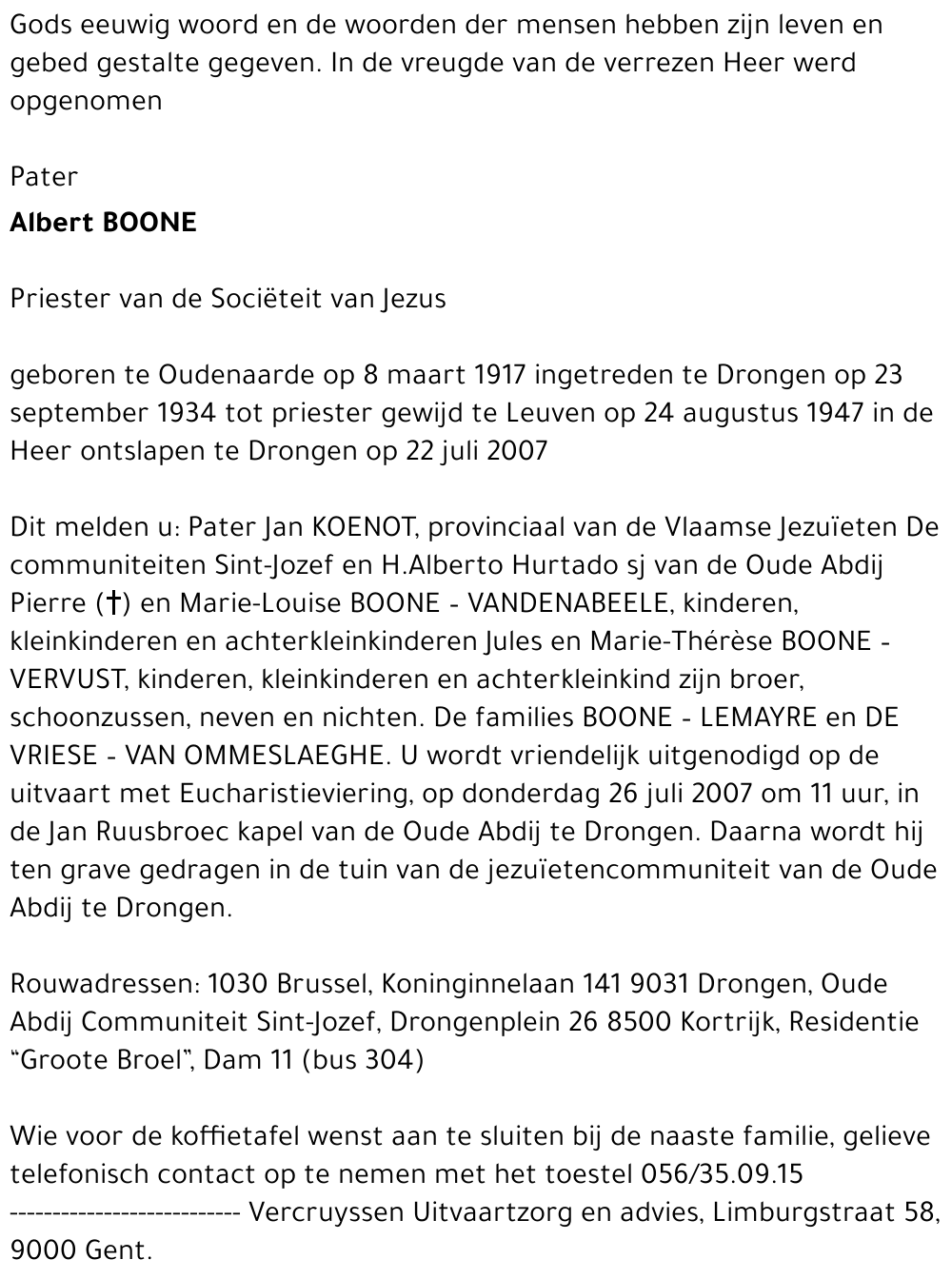 Albert BOONE