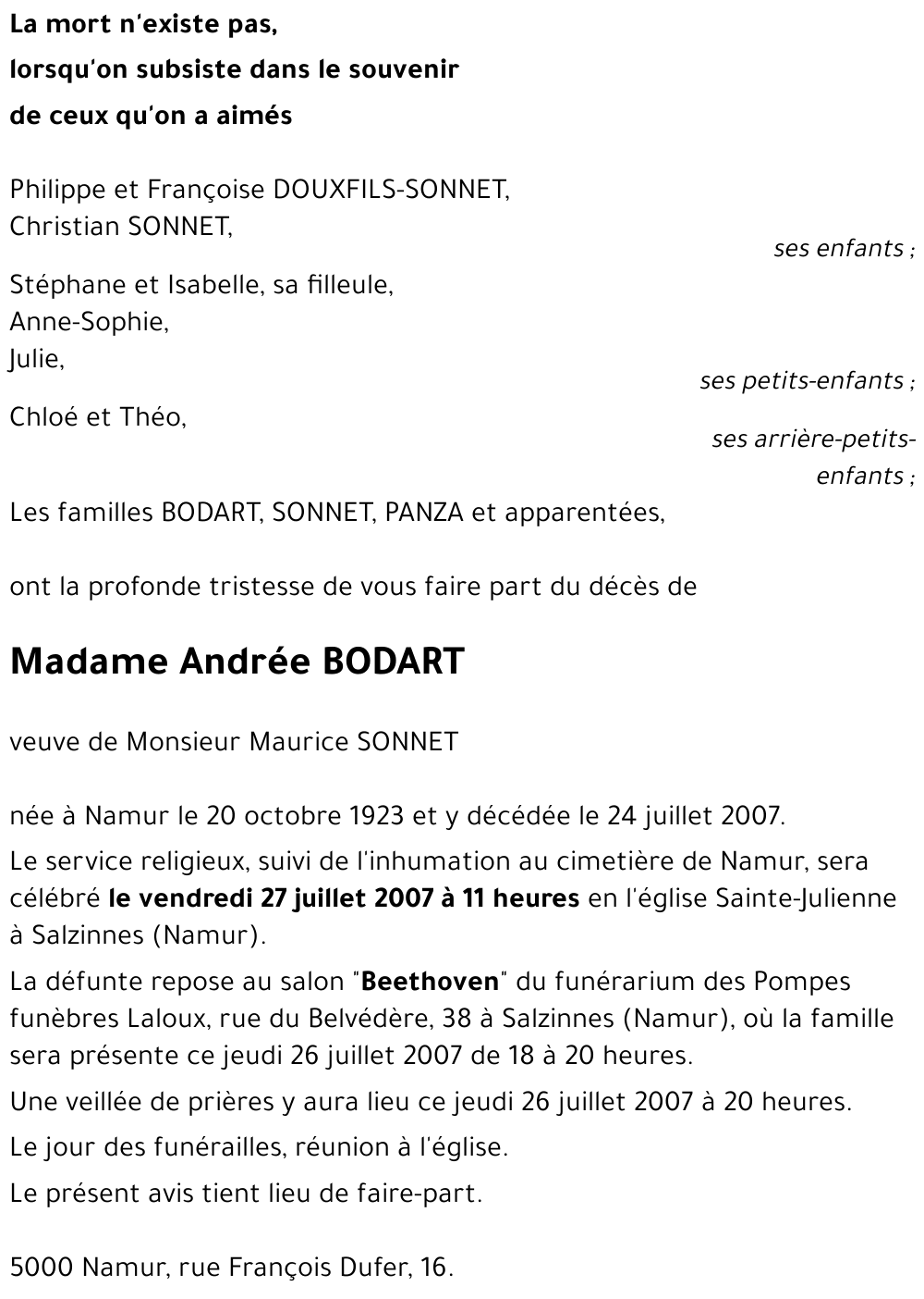 Andrée BODART