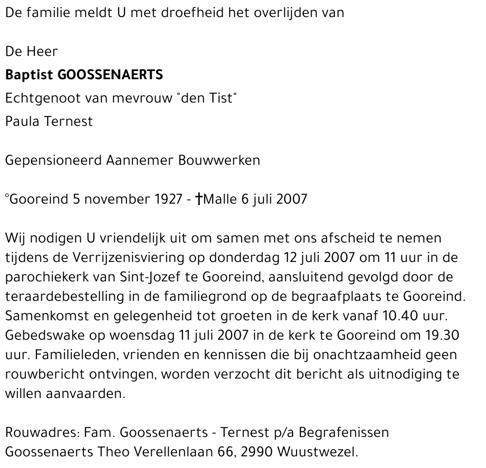 Baptist Goossenaerts