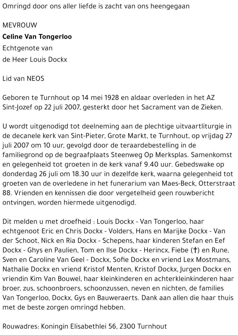 Celine VAN TONGERLOO