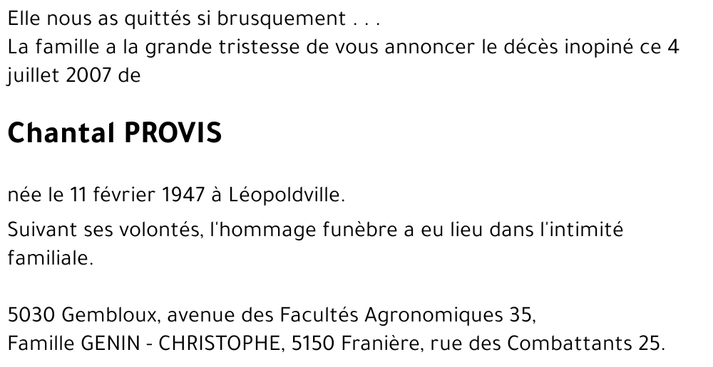 Chantal PROVIS