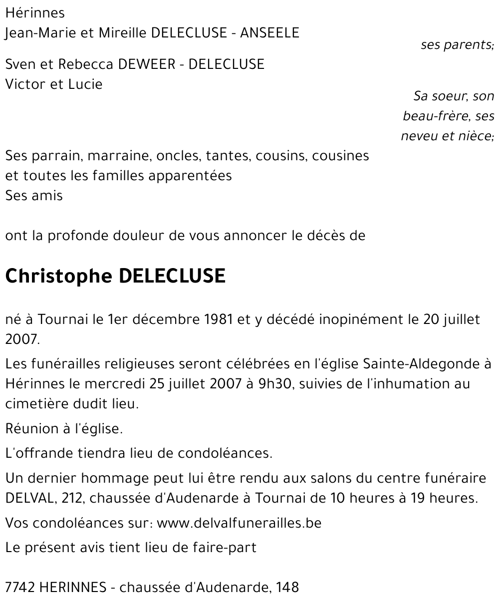 Christophe DELECLUSE